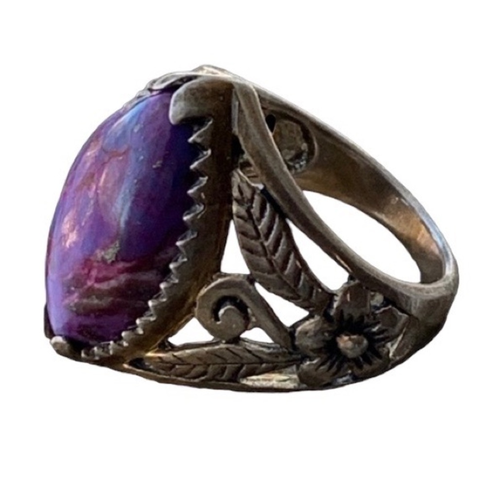 N.K. Silver Company Purple Turquoise 925 Silver Ring Unisex Mens Women’s Jewelry